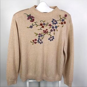 Vintage Alfred Dunner Flower knit Sweater.